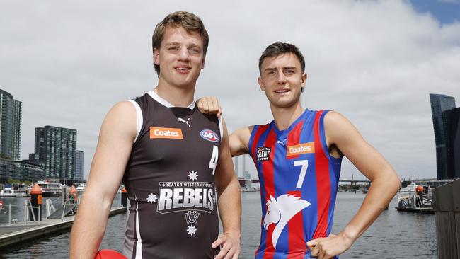 Sam Lalor (left) knew his fate two days before the AFL Draft. Picture: Michael Klein