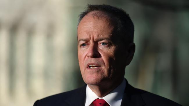 Bill Shorten at a press conference at Parliament House. Picture: AAP