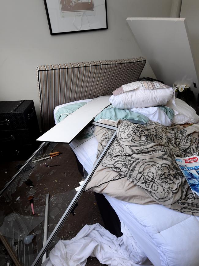 Damage after a wild Airbnb party in Werribee. Picture: Nicole Garmston