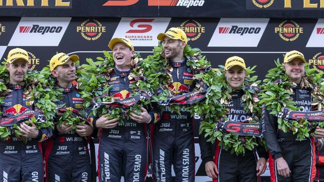 Pye with Red Bull teammates after their win at the 2024 Sandown 500. Picture: Supplied