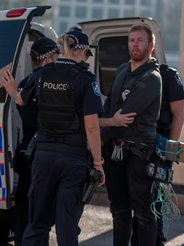 Queensland Police arresting Extinction Rebellion protester. 19 August, 2019. Picture: Supplied.