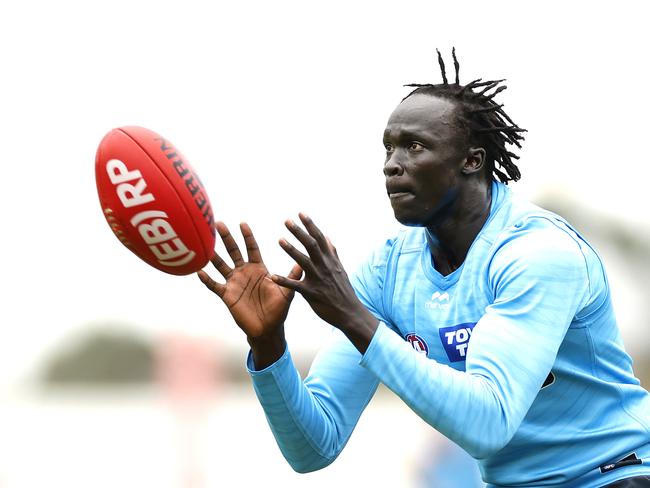 Leek Aleer during the GWS Giants training session on April 3-, 2025. Photo by Phil Hillyard (Image Supplied for Editorial Use only - NO ON SALES - copyright Phil Hillyard )
