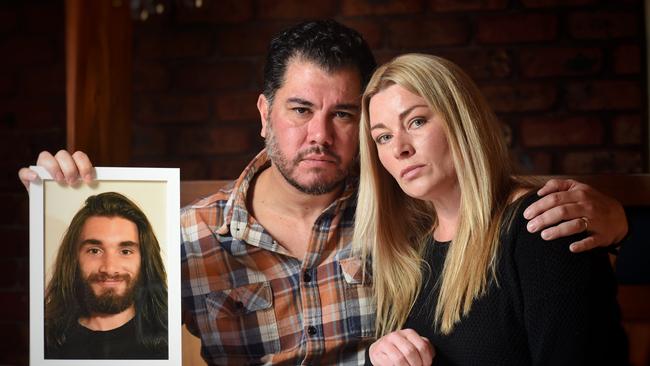 Jaiden Walker’s parents Jon and Heidi. Picture: Tony Gough