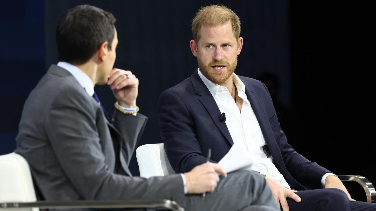 Prince Harry speaks during the New York Times annual DealBook summit. Picture: Michael M. Santiago/Getty Images