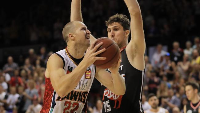 WOLLONGONG, AUSTRALIA - FEBRUARY 02: Tim Coenraad of the Hawks looks to shoot during the round 18 NBL match between the Illawarra Hawks and the New Zealand Breakers at WIN Entertainment Centre on February 02, 2020 in Wollongong, Australia. (Photo by Mark Evans/Getty Images)