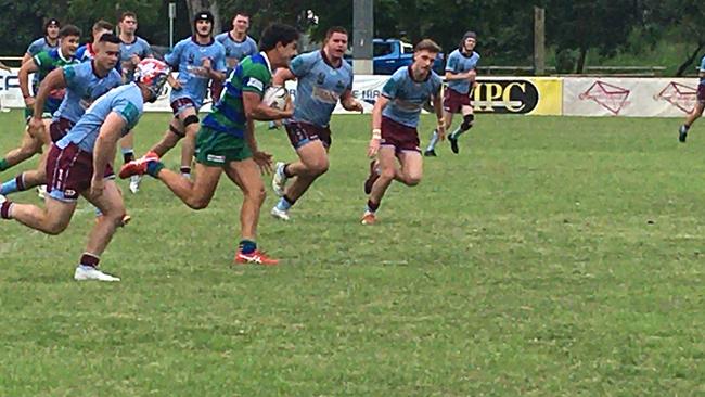 GPS centre Gus Roszanowski on his way to score.