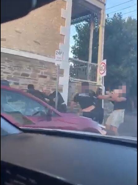 The brawl comes after police were granted extra powers to curb anti-social behaviour in Glenelg over peak times this summer. Picture: 7NEWS