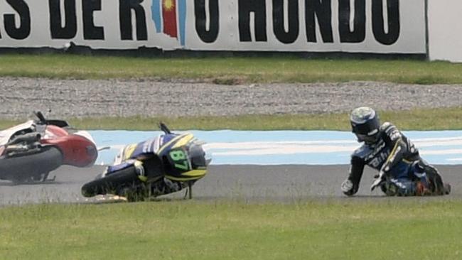 Remy Gardner broke his ankle after getting taken out in Argentina Moto2.