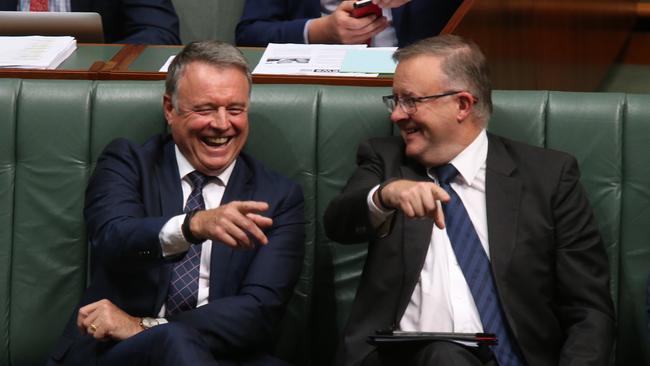 Joel Fitzgibbon and Opposition leader Anthony Albanese. Picture: Kym Smith