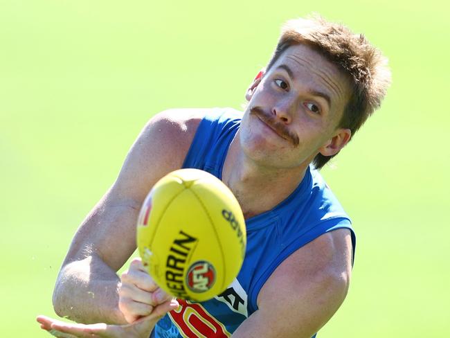 GOLD COAST, AUSTRALIA - MAY 01: Noah Anderson during a Gold Coast Suns AFL training session at Austworld Centre Oval on May 01, 2024 in Gold Coast, Australia. (Photo by Chris Hyde/Getty Images)