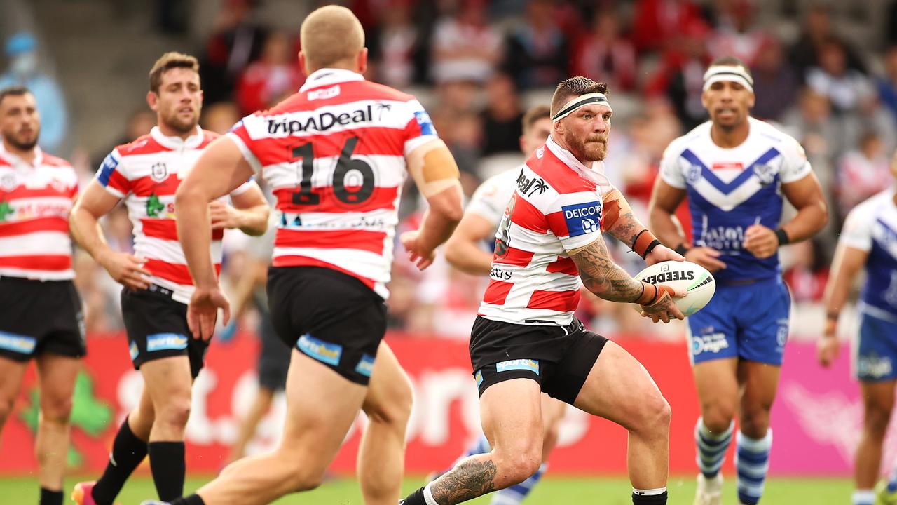 Josh McGuire for the Dragons. Picture: Mark Kolbe/Getty Images