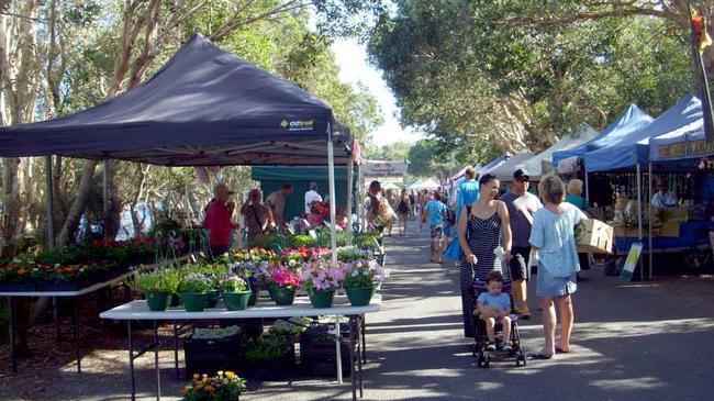 The Lennox Head Community Market at its previous home at Lake Ainsworth in 2013.