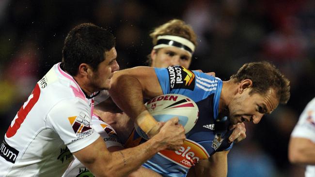 Phil Graham in action during the NRL Round 16 match between St George Illawarra Dragons and Gold Coast Titans at WIN Stadium in Wollongong, Friday, June 22, 2012.