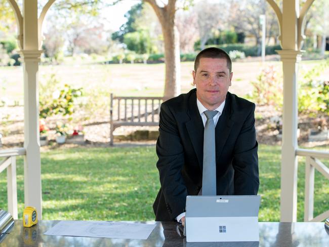 Customer relations manager Matthew Adam uses data to help with cemetery mapping and planning. Picture: Supplied