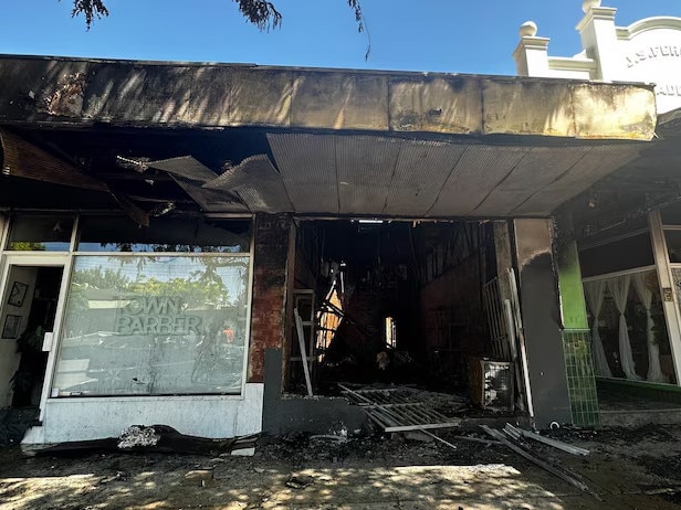 A Central Victorian tobacco store in Rochester was destroyed by fire. Picture: ABC/Sarah Lawrence