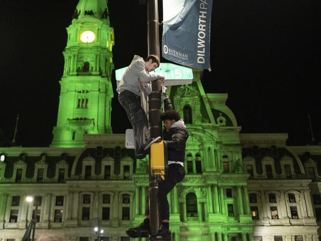 The City Hall was lit up green in a nod to the NFL side. Picture: AP