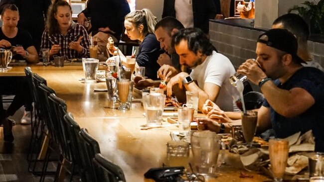 Thirteen people competed in the Basement Brewhouse vegan burger-eating contest on September 13.