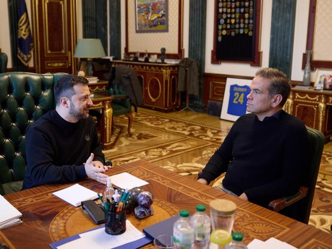 News Corp chairman Lachlan Murdoch meeting with Ukrainian President Volodymyr Zelenskyy. Picture: Office of the Ukrainian President