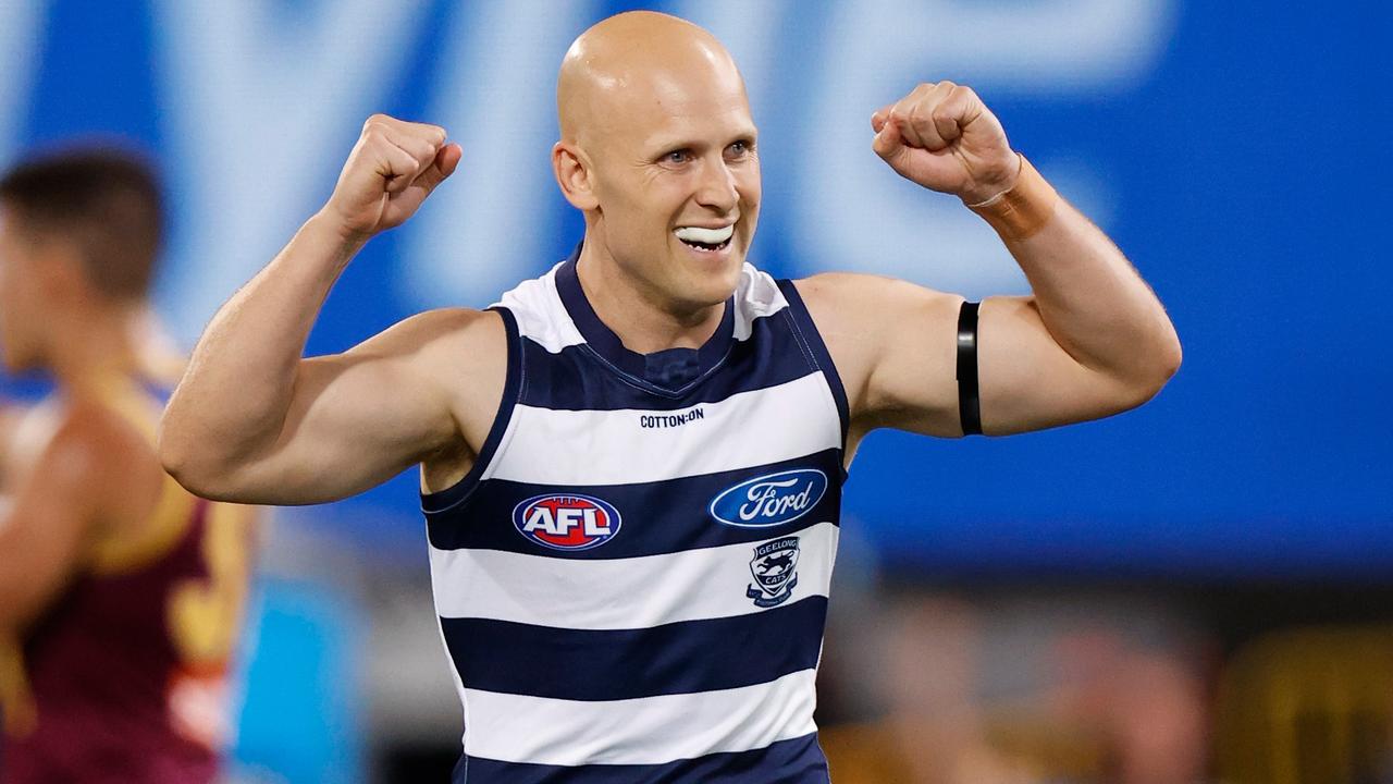 A big third quarter from Gary Ablett was crucial for a Geelong side that wasted chances all night. (Photo by Michael Willson/AFL Photos via Getty Images)