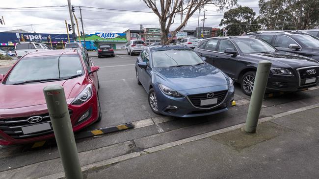 There have been calls for bollards on a Heathmont shopping strip after a car smashed through an Indian restaurant earlier this month.  Photo: Daniel Pockett