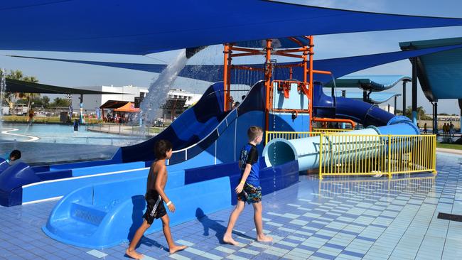 Young boys making the most of the slide.