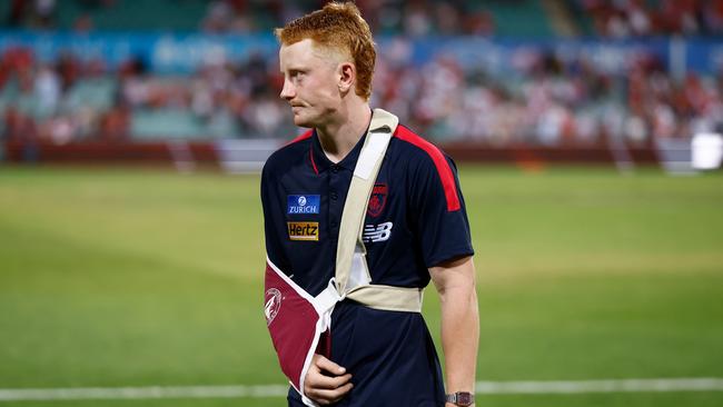 The Demons lost Jake Bowey. Picture: Michael Willson/AFL Photos via Getty Images