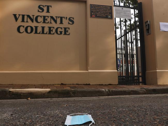 The front of St Vincents college in Potts Point .reports of the virus popping up here now .picture John Grainger