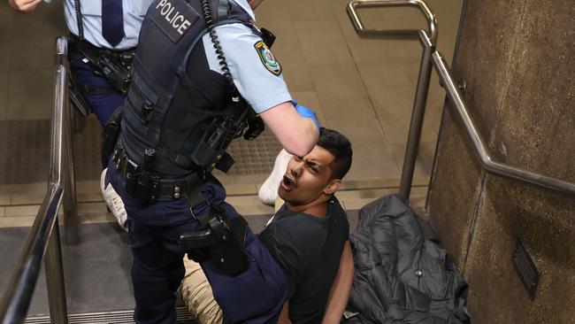 Black Lives Matter protest at Sydney Town Hall on Saturday. Picture: David Swift