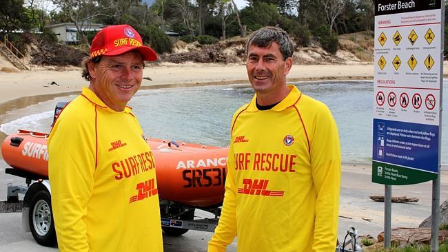 Jason O’Donnell and Scott Balfour risked their lives to save kayaker Raymond Forde. Picture: Toni Fuller