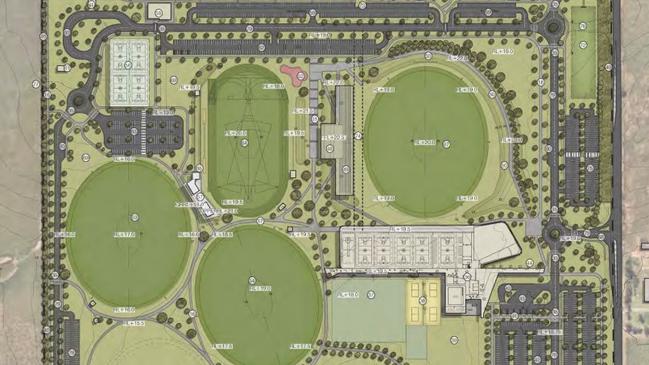 Map of the Fraser Coast Sports &amp; Recreation Precinct masterplan design. The masterplan is nearing completion and is expected to be presented to council in late 2022. Photo: Fraser Coast Regional Council.