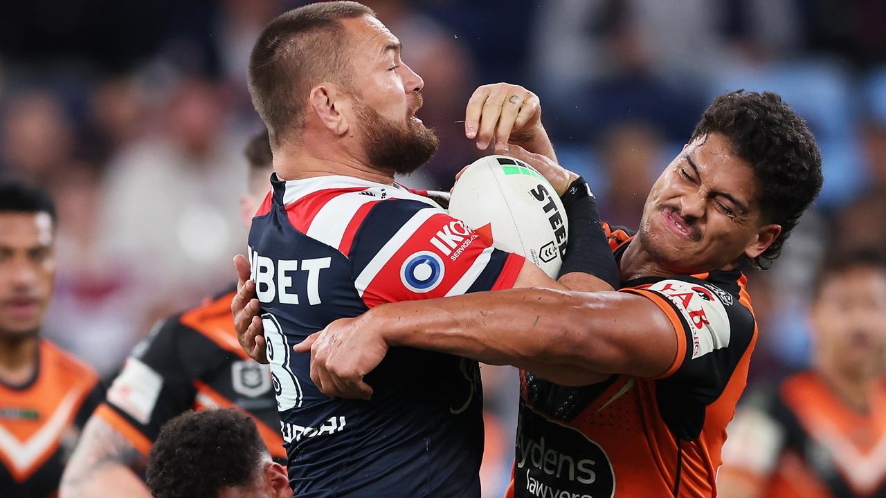 It’s hard to think of too many more fearsome forwards than Jared Waerea-Hargreaves, who will play his 300th NRL game on Friday night. Picture: Matt King/Getty Images