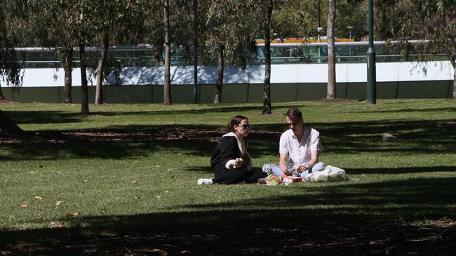 The Kaurna have a long association with Pinky Flat, on the banks of the Torrens, which is now a popular picnic spot. Picture: Emma Brasier