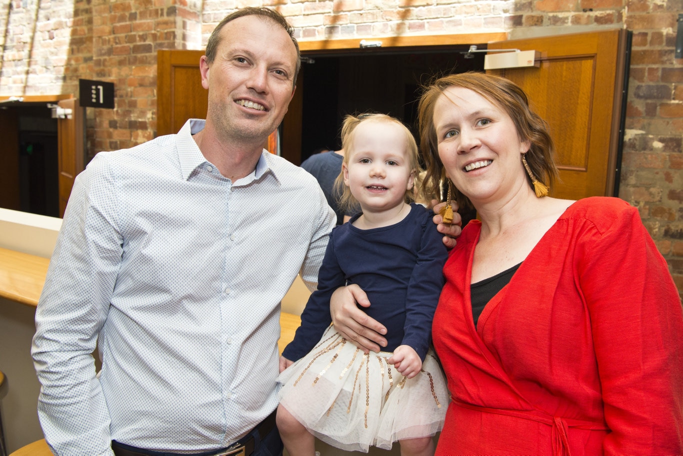 Shane and Amber Schofield with daughter Sara are excited to see elder daughter Zoe perform in Once Upon a Time presented by Dance Central junior school at Empire Theatres, Saturday, November 9, 2019. Picture: Kevin Farmer