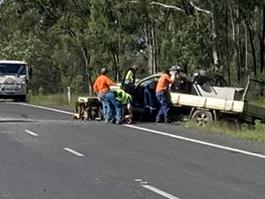 Man suffers crushed ankle in truck collision on Peak Downs Highway