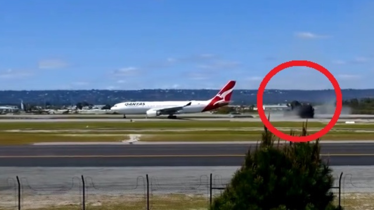 A Qantas plane tore up part of a runway during takeoff on Sunday at Perth Airport prompting urgent repair work. YPPH Plane Guy