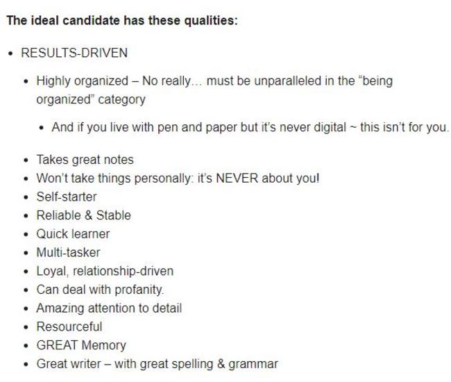 A ridiculous job listing detailing the endless demands of a CEO has been posted on Seek.