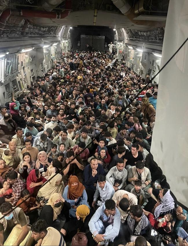 US air force flies out 640 people escaping Afghanistan on board Reach 871. Picture: Defenseone.com