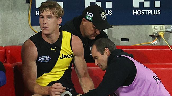 Tom Lynch is hoping to return from a hamstring injury for Richmond’s first final. Picture: Michael Klein