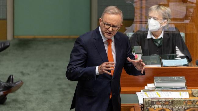 Anthony Albanese during question time in the House of Representatives on Tuesday. Picture: NCA NewsWire / Gary Ramage