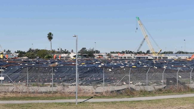 Construction on the site at Pinkenba. Picture: Patrick Woods.