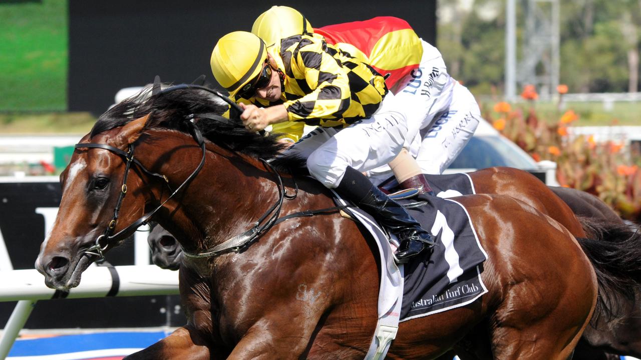 Photographer: Simon Bullard. Race 5 ESKIMO PRINCE STAKES (3YO) - 1200m. Winner 'Scissor Kick' ridden by Tye England.