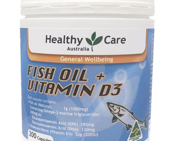 Healthy Care fish oil with Vitamin D. Source: Supplied