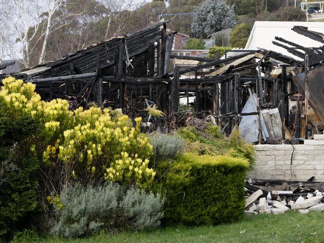 Aftermath of the Nixon Street, Devonport, house fire in 2013.