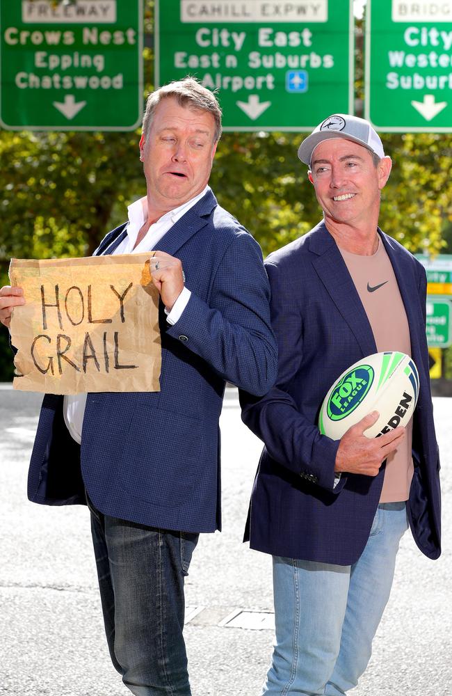 NRL commentator Andrew Voss and former star Greg Alexander do the breakfast shift on SEN radio. Picture: Toby Zerna