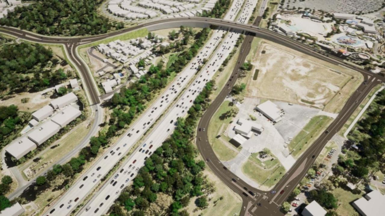 The Beattie Road Overpass linking southern Coomera and Upper Coomera between Beattie Road and Reserve Road as part of Pacific Motorway upgrade plans.