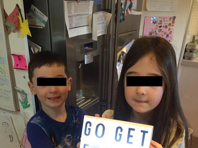 Image posted by John Setka from CFMEU , of what appear to be his own young children holding a sign reading "Go get fu#ked" in a Father's Day tweet which the union boss declares is a "Message to McBurney & ABCC" https://twitter.com/CFMEUJohnSetka/status/1036023796061224960?ref_src=twsrc%5Egoogle%7Ctwcamp%5Eserp%7Ctwgr%5Etweet