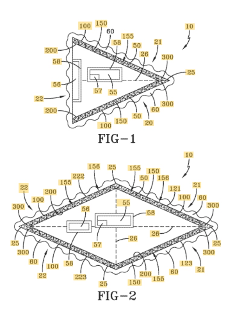 US patents filed several years after the Calvine incident have an interesting similarity to the object seen in Scotland