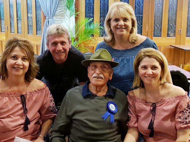 Bruno Fosci, 100, lives in a residential aged care home in Queensland. His family has backed calls to ensure visitations aren't stopped during a Covid outbreak. Picture: Supplied