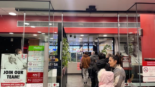 KFC in Traralgon could only take cash sales as a result of the outage.