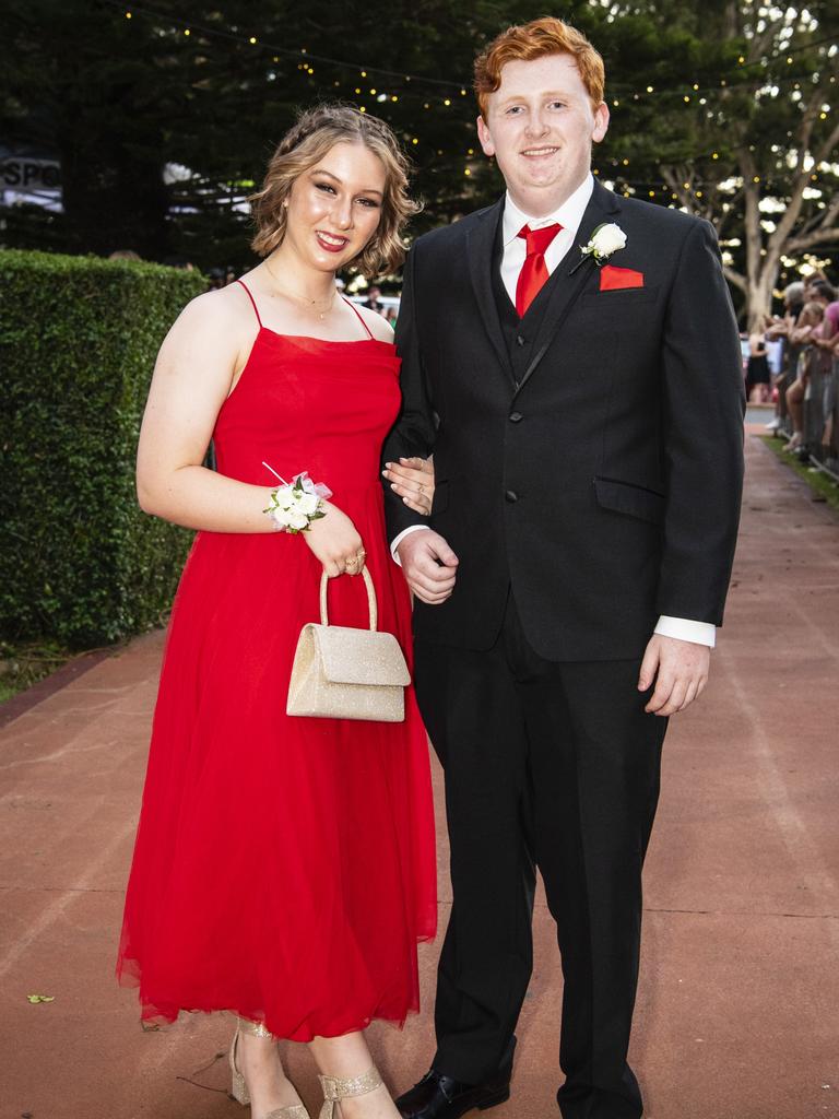 Sean Woodall and partner Emily Mcrae at St Mary's College formal at Picnic Point, Friday, March 24, 2023. Picture: Kevin Farmer